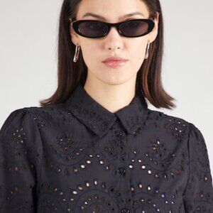 Black Beulah Eyelet Shirt mini dress Whimsy ## NWOT##